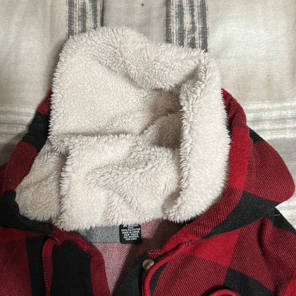 Rue 21 Buffalo check button down with hood - Picture 3 of 4